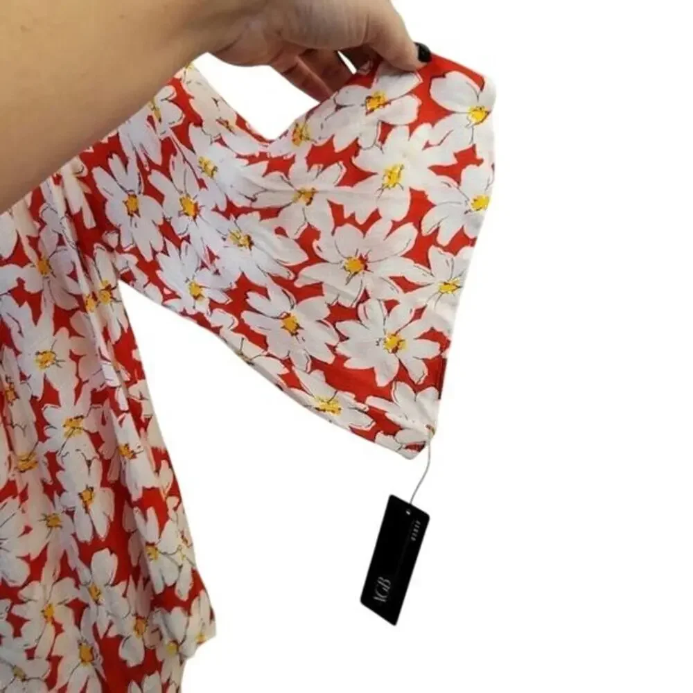 New daisy floral off‎ shoulder peasant blouse plus